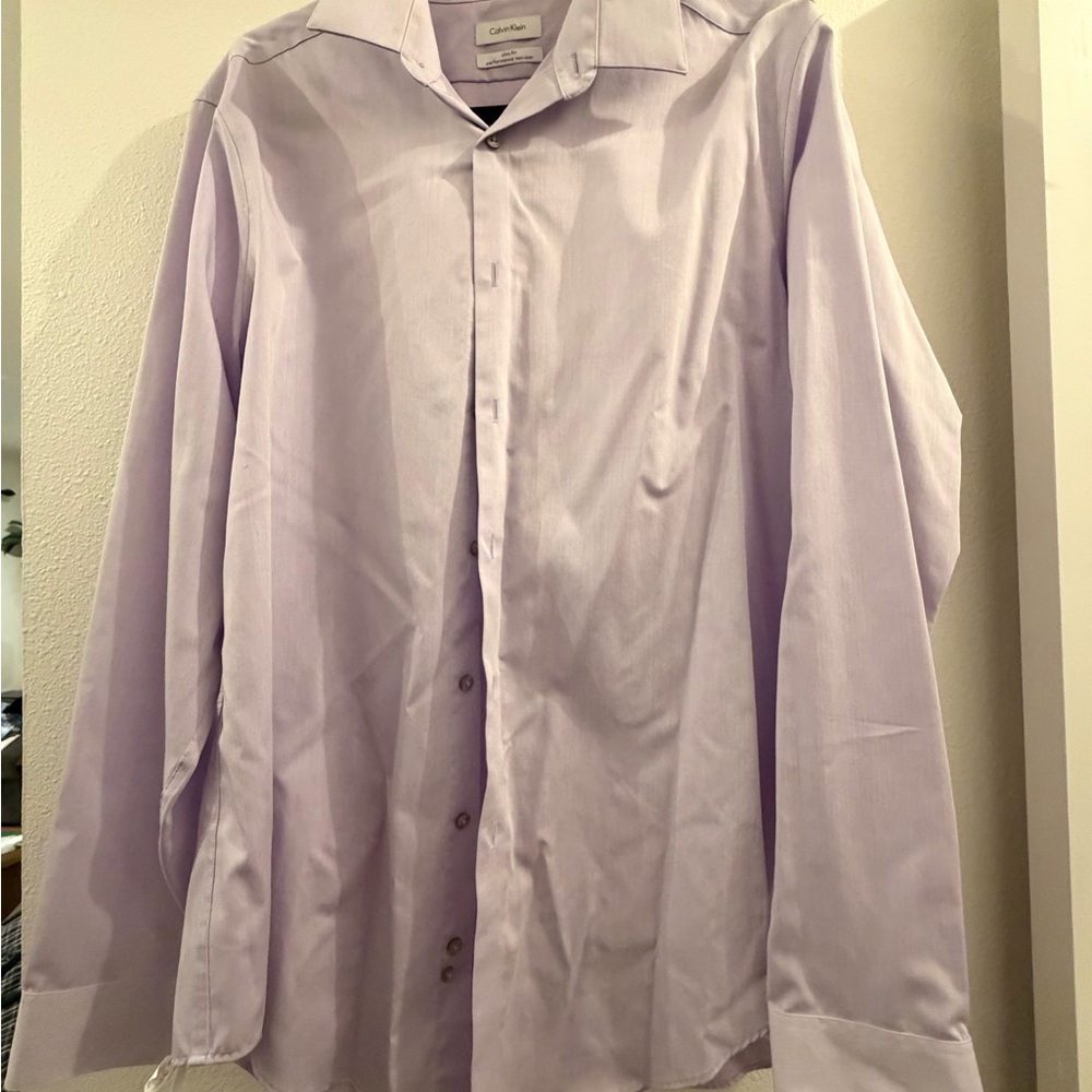 Calvin Klein Men's Light Purple Dress Shirt